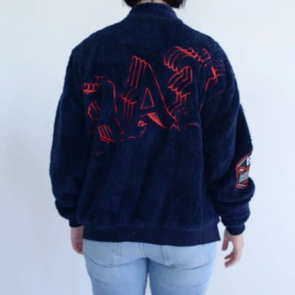 Raw Gear Navy w Orange Piping  Soft Fleece Zip Embroidered Sweater Unisex XL NWT - Picture 2 of 10